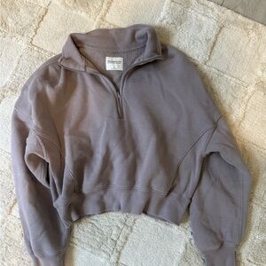 Abercrombie & Fitch Lavender Half-Zip Sweatshirt